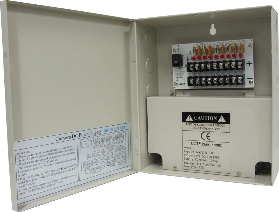 (image for) 9Ch 10A PTC cctv security Camera Power Supply distr Box